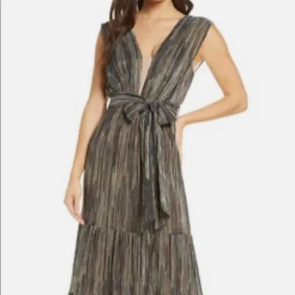 Dresses | Harlyn Metallic Tie Waist Gown | Poshmark Dresses | Harlyn Metallic Tie Waist Gown | Poshmark